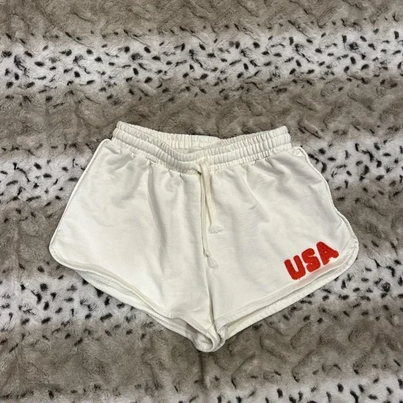 By Together 100% Cotton French Terry Shorts With USA Patch Size S - Picture 3 of 8
